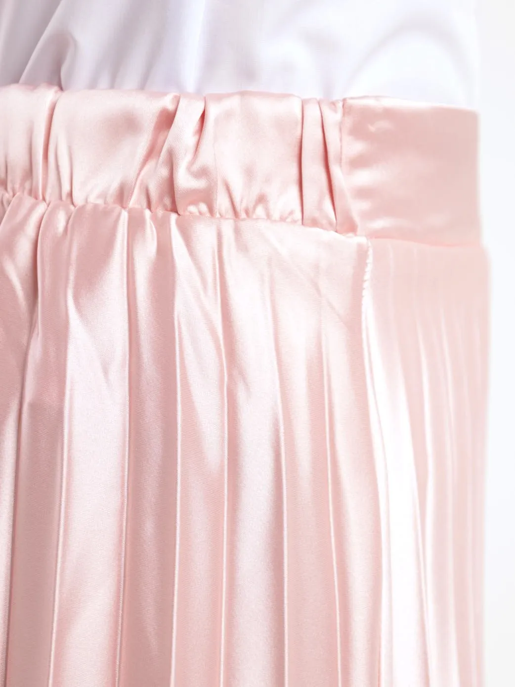 Ladies Pleated Midi Skirt - Blush