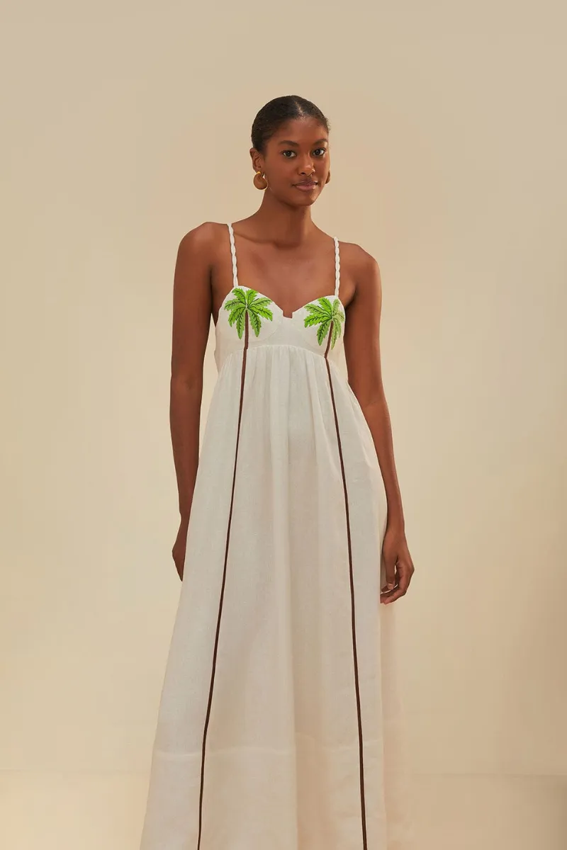 Laura | Spaghetti Coconut Tree Maxi Dress