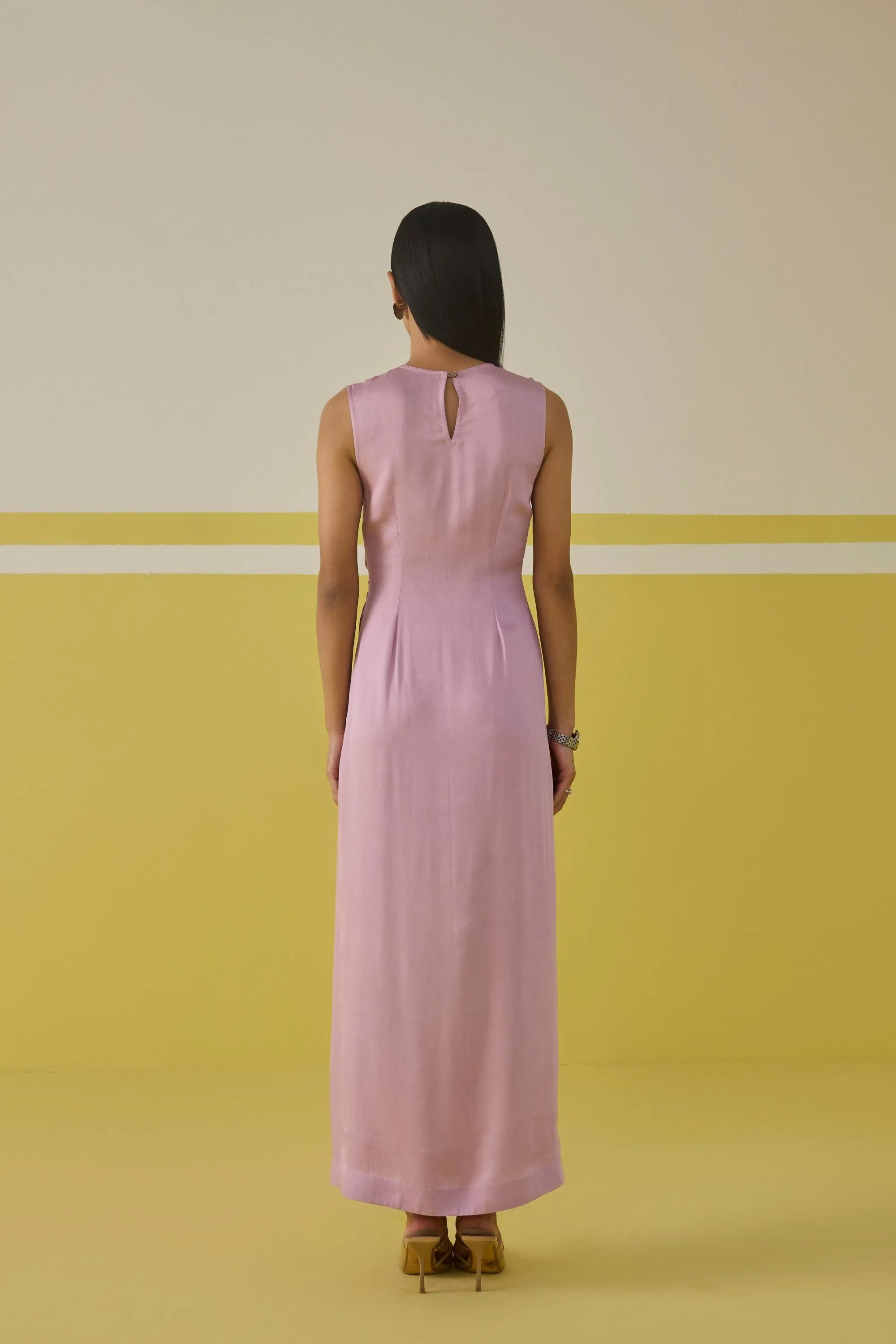 Lavender Blossom Tencel Knotted Dress