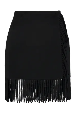 Leak wool mini skirt