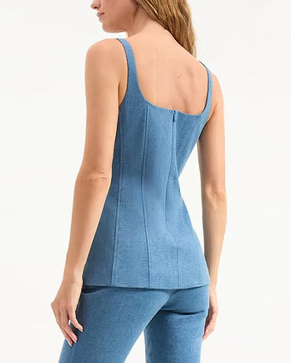 Liana Denim Top in Sea Glare
