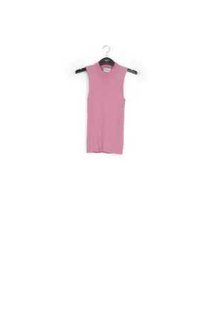 Lilac fitted ribbed-knit top