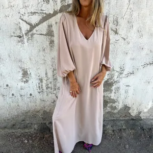 LINDSEY - BOHEMIAN CHIC LONG DRESS WITH POCKETS