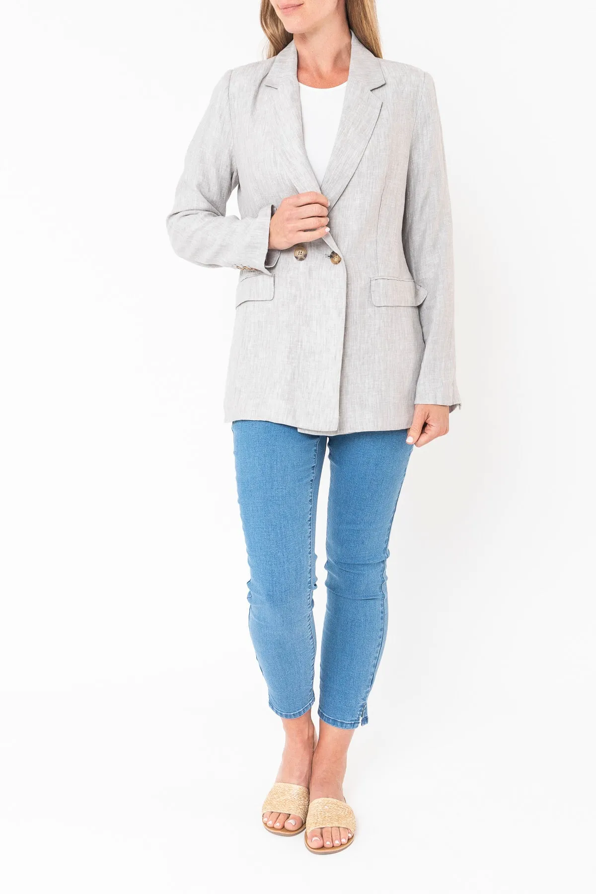 Linen Blazer - Pewter