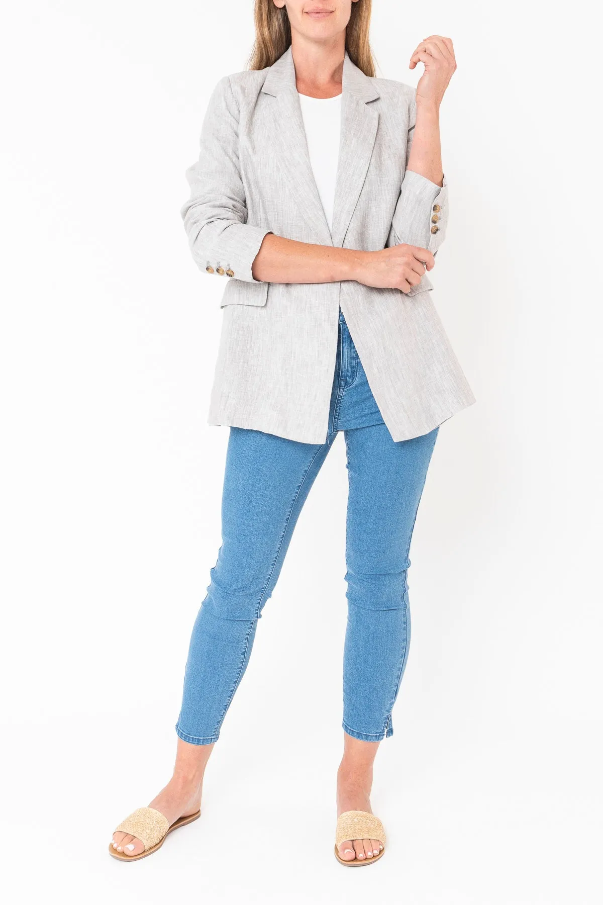 Linen Blazer - Pewter