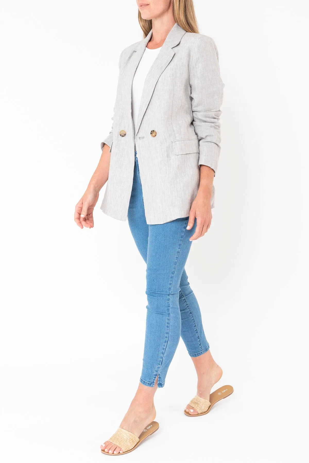Linen Blazer - Pewter