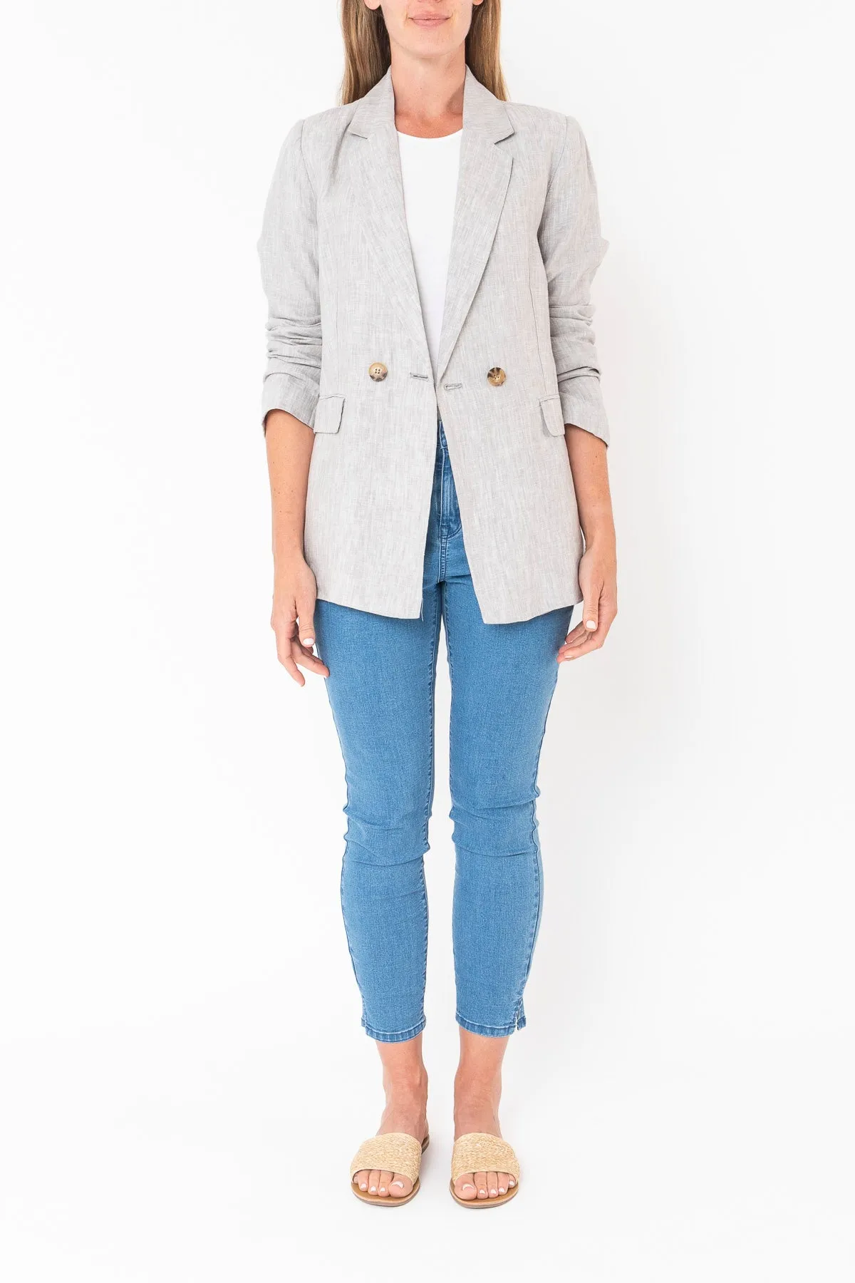 Linen Blazer - Pewter