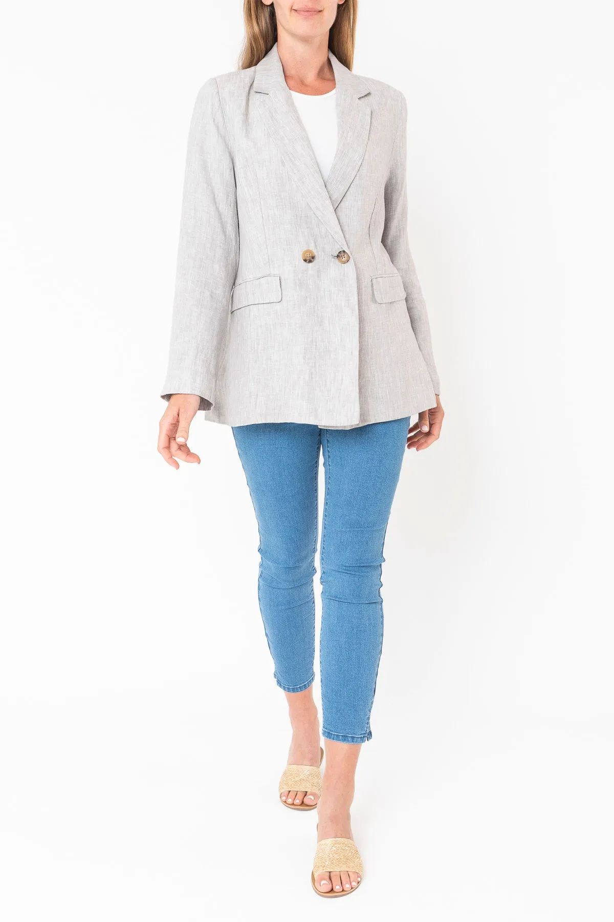 Linen Blazer - Pewter