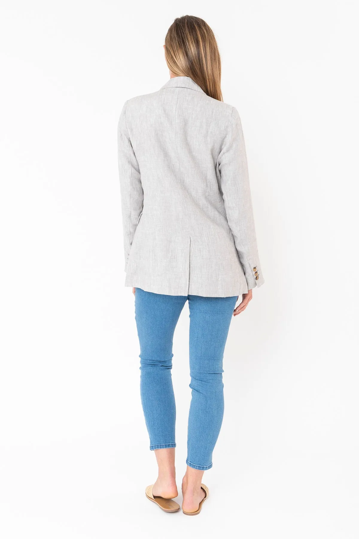 Linen Blazer - Pewter