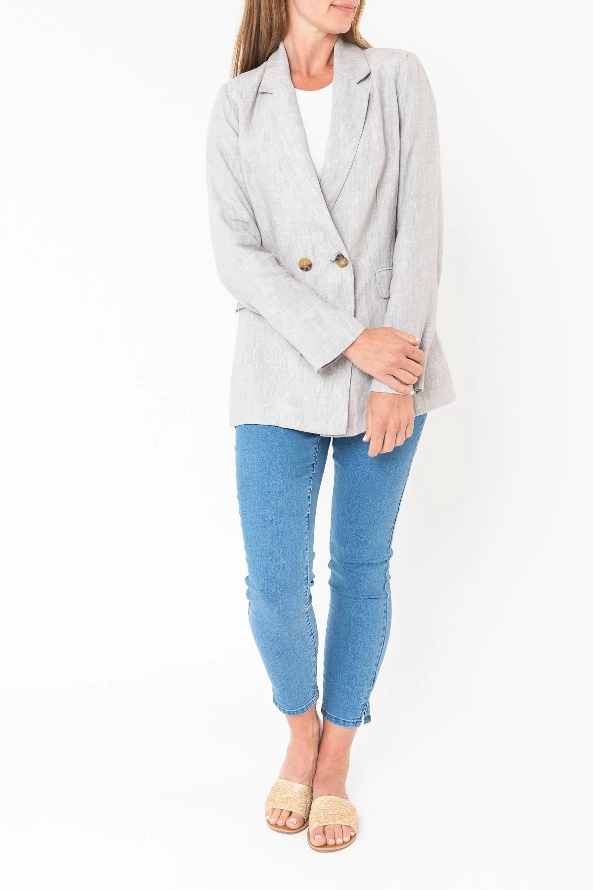 Linen Blazer - Pewter