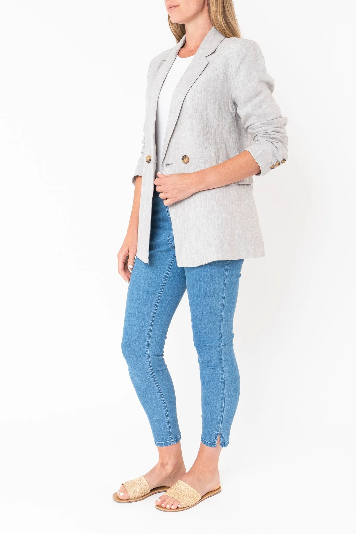 Linen Blazer - Pewter