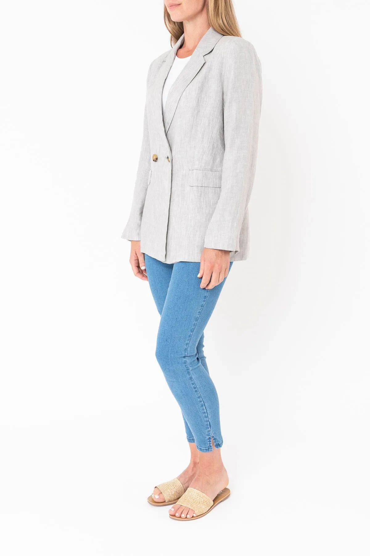 Linen Blazer - Pewter
