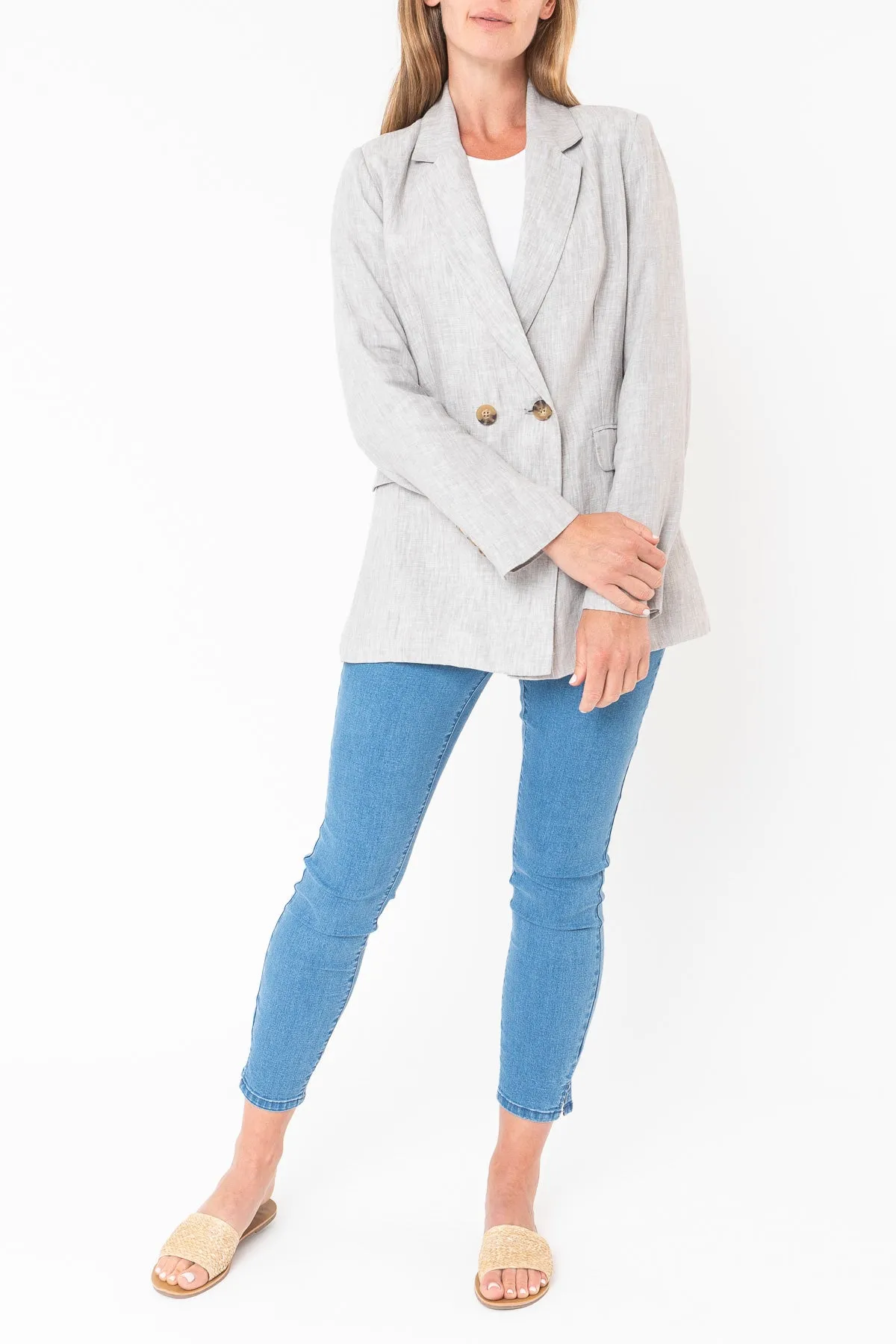 Linen Blazer - Pewter