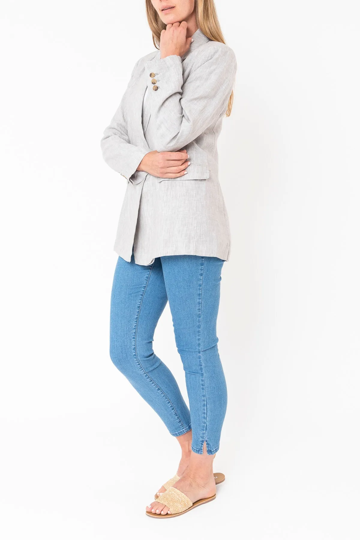 Linen Blazer - Pewter