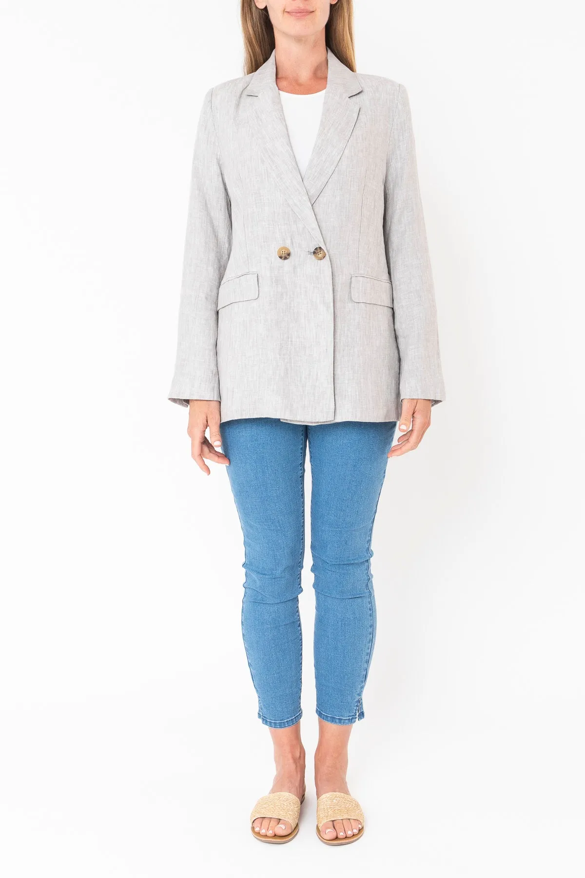 Linen Blazer - Pewter