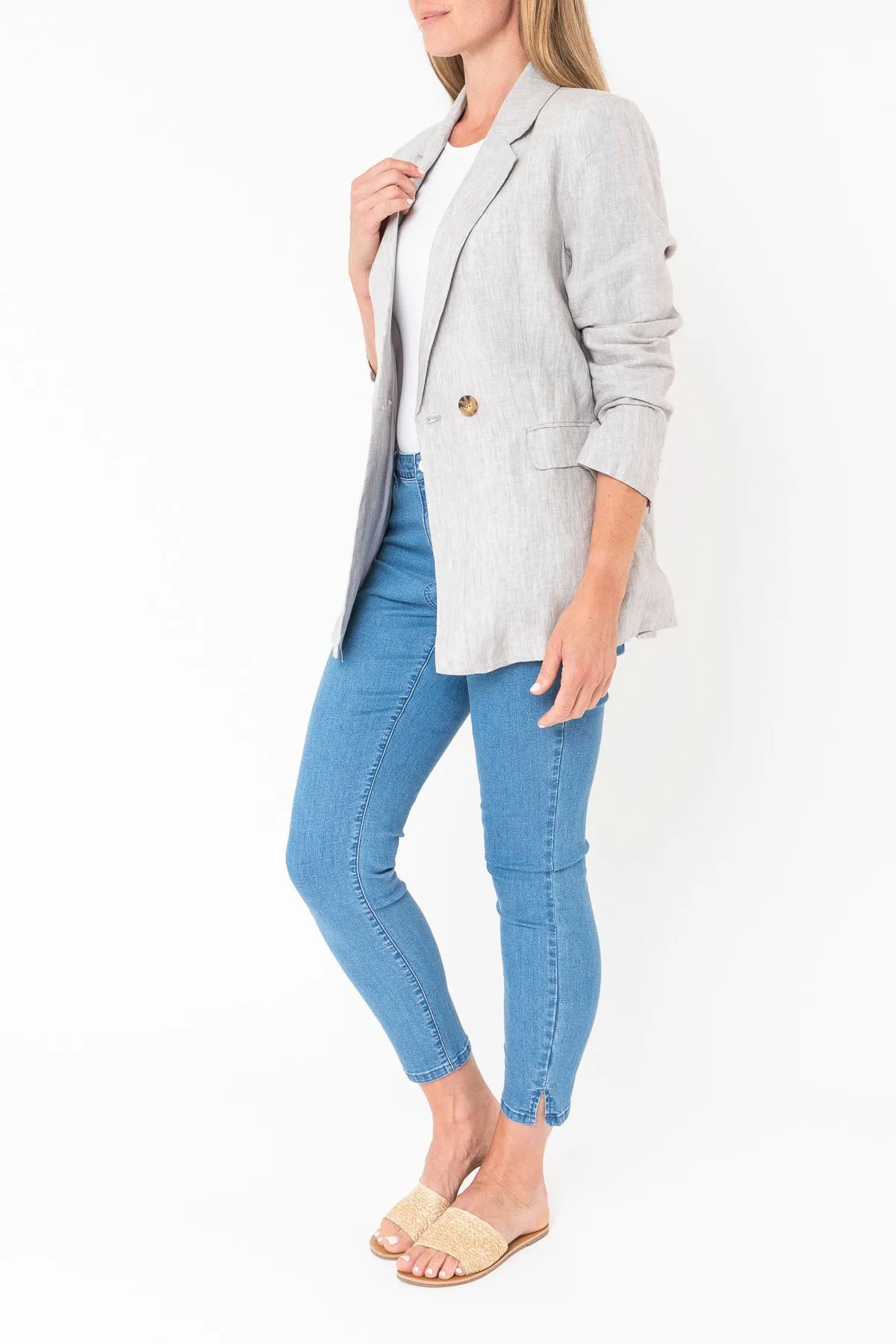 Linen Blazer - Pewter