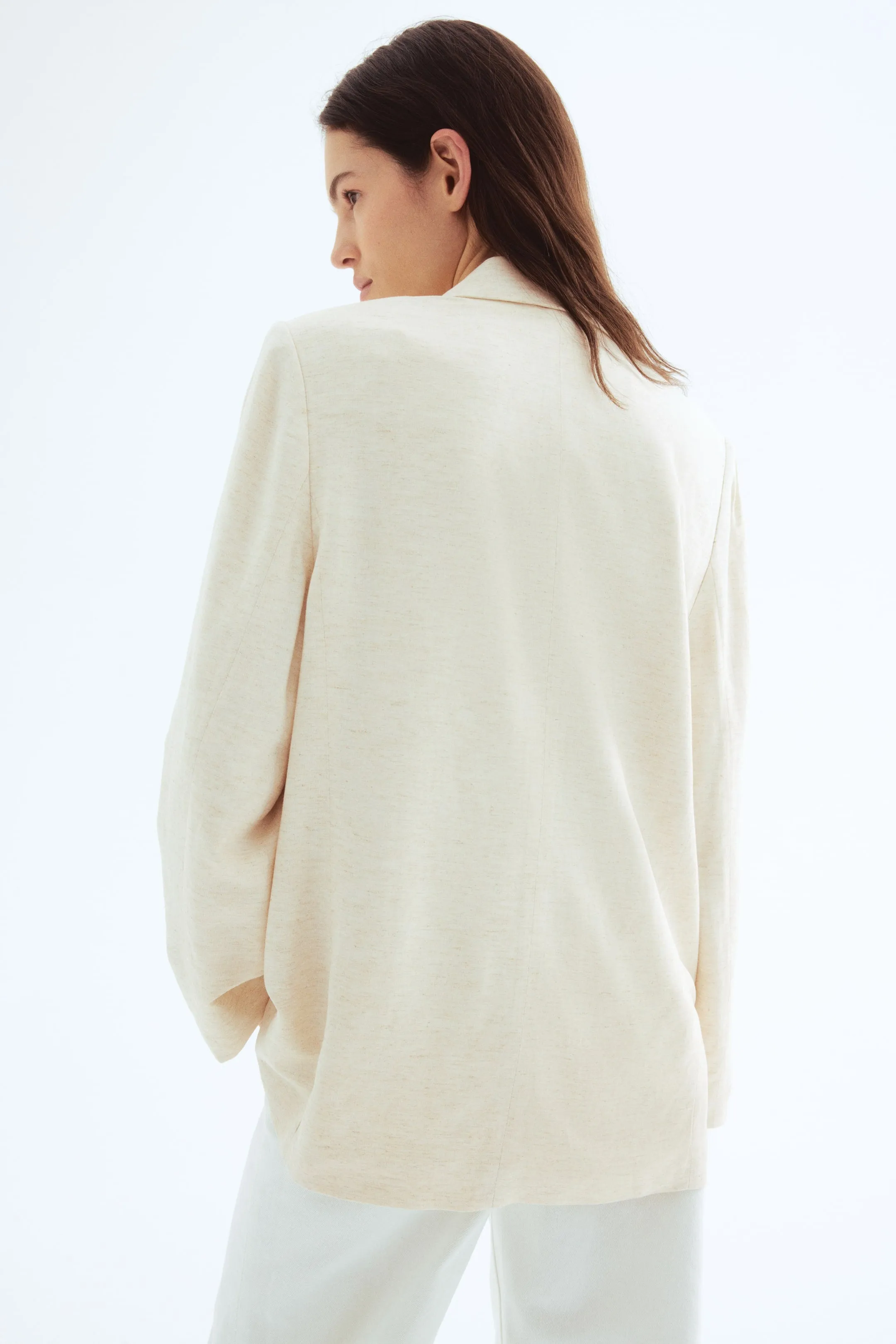 Linen-blend blazer