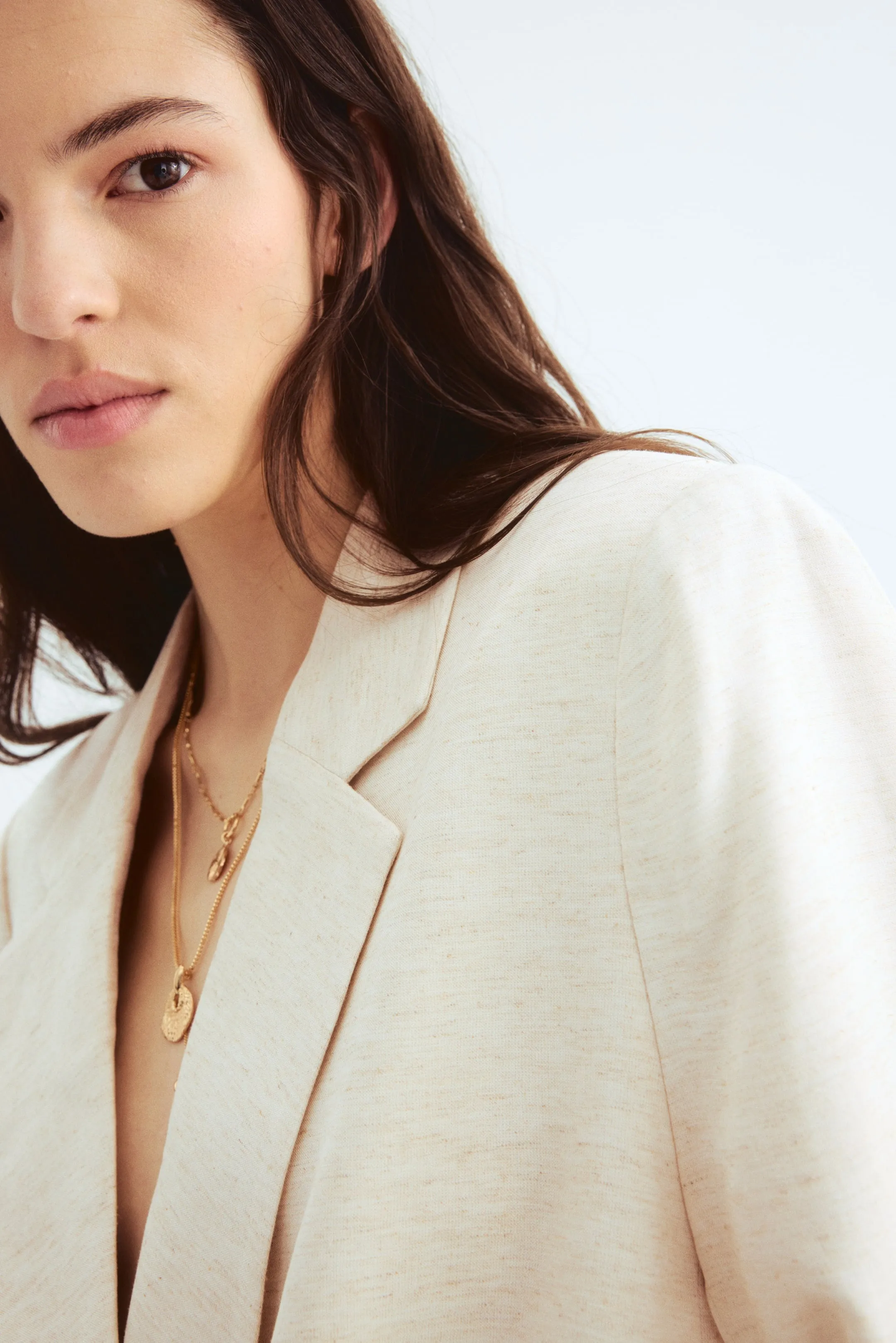 Linen-blend blazer