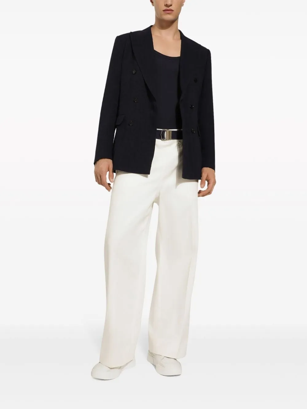 Linen double-breasted jacket