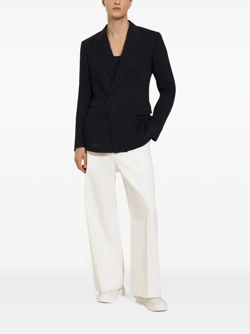 Linen double-breasted jacket