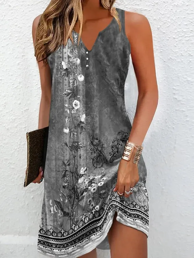 Loose Bohemian Vneck dress- multiple colors