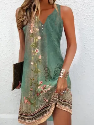 Loose Bohemian Vneck dress- multiple colors