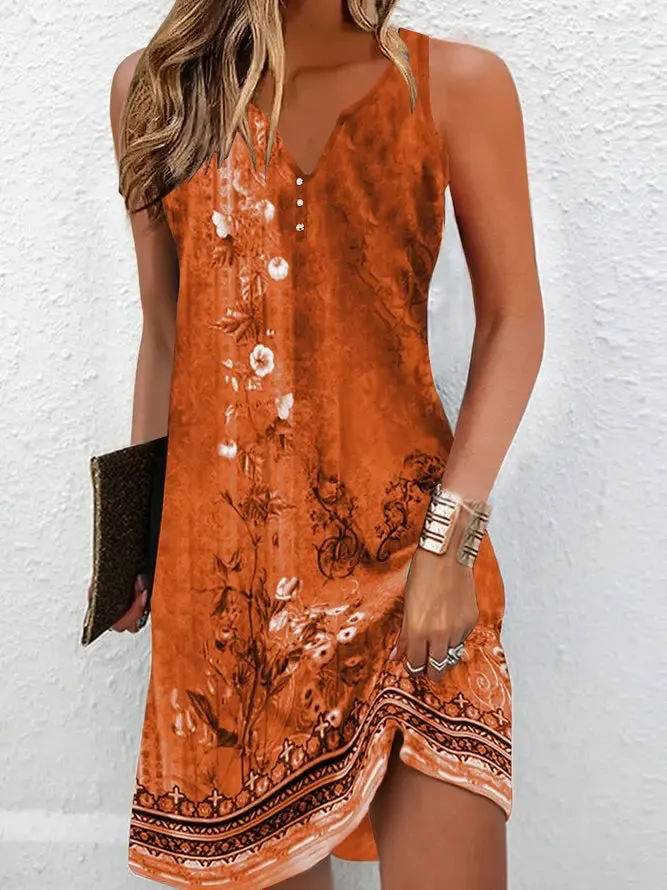 Loose Bohemian Vneck dress- multiple colors