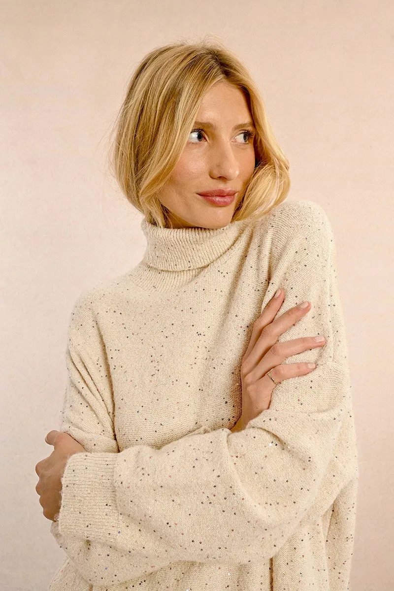 LOOSE SEQUINNED SWEATER