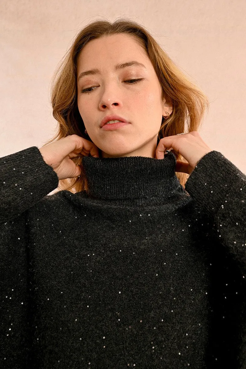 LOOSE SEQUINNED SWEATER