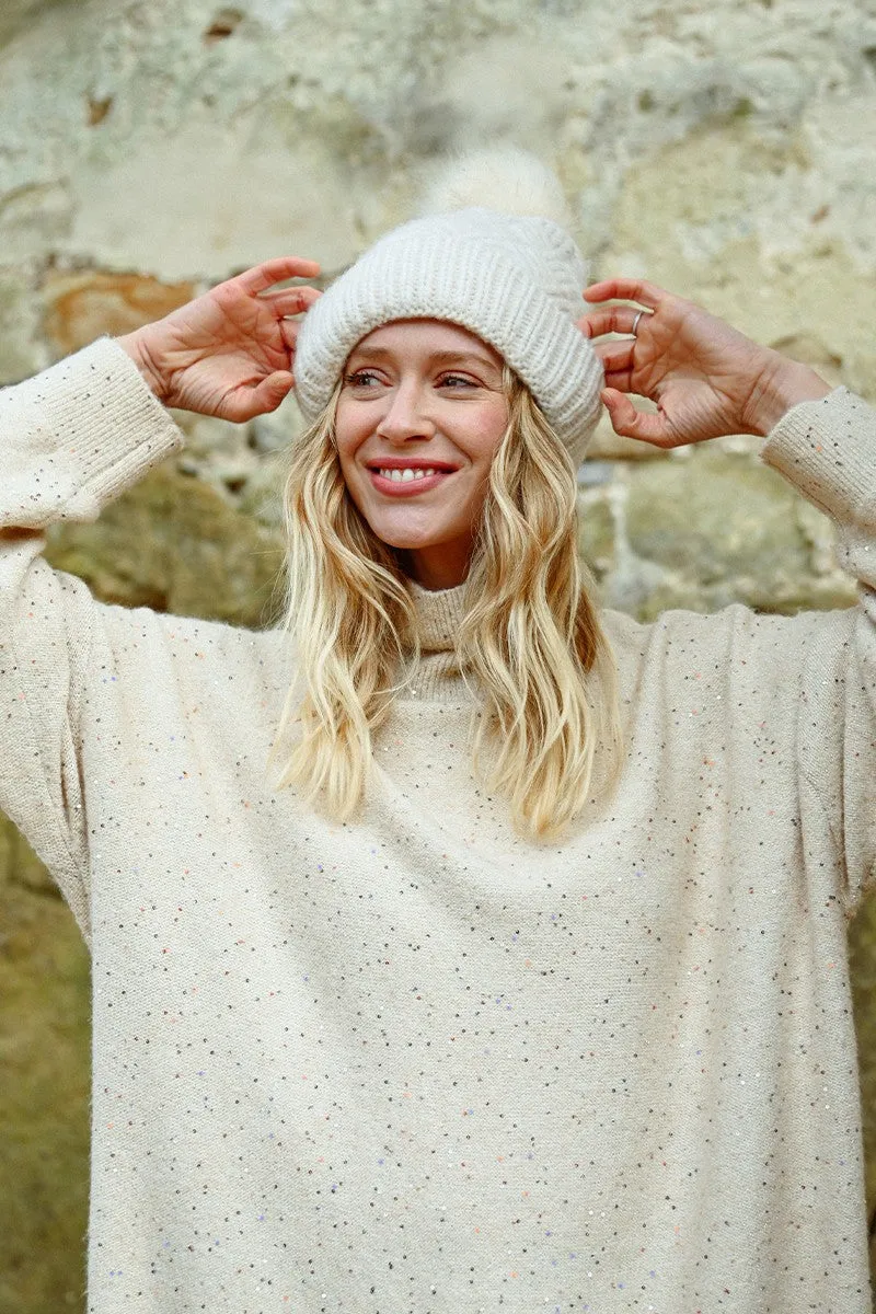 LOOSE SEQUINNED SWEATER