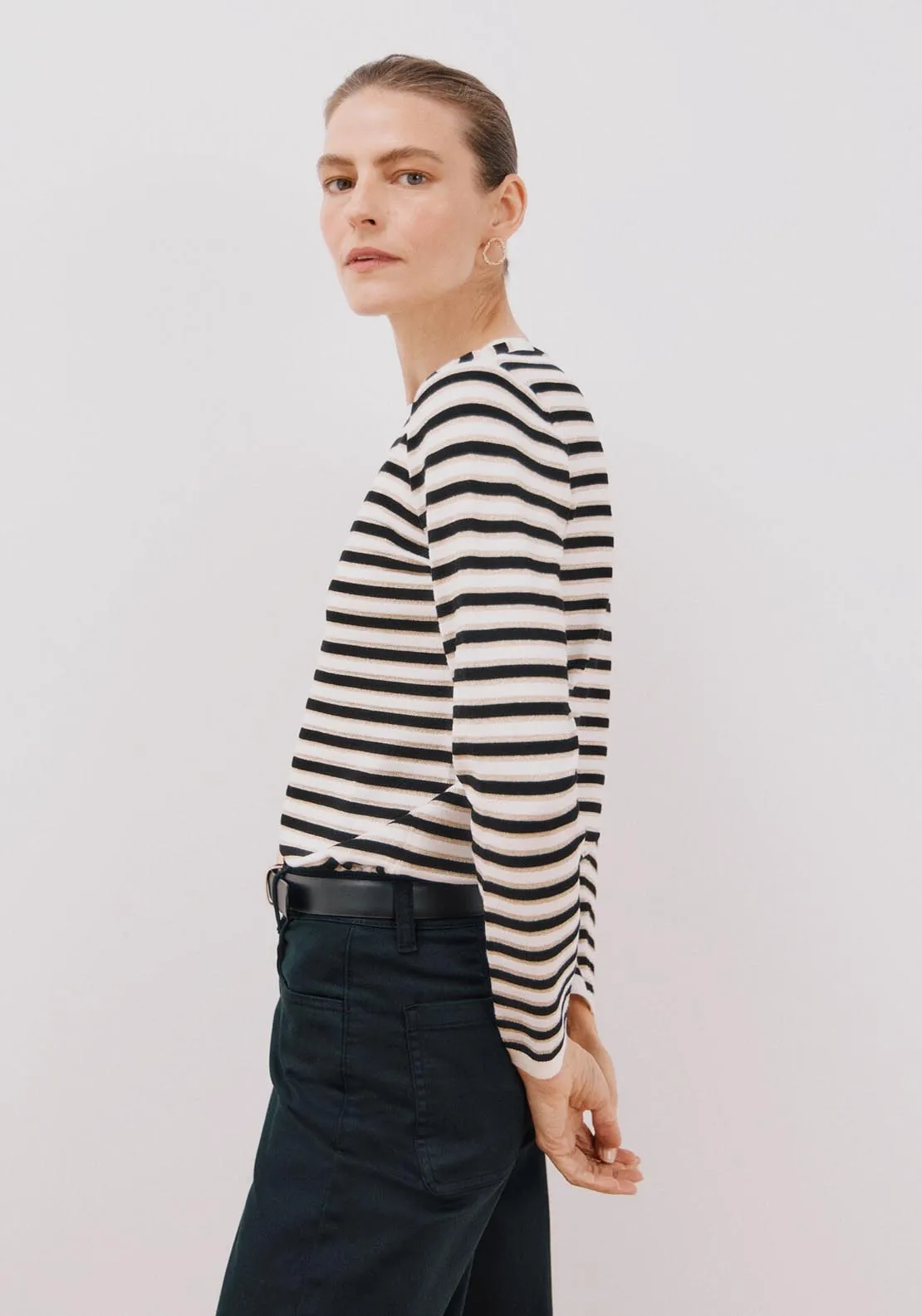 Lurex Stripes Jumper - Black