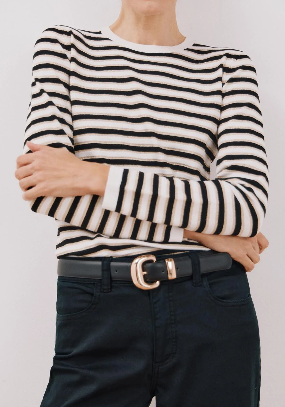Lurex Stripes Jumper - Black
