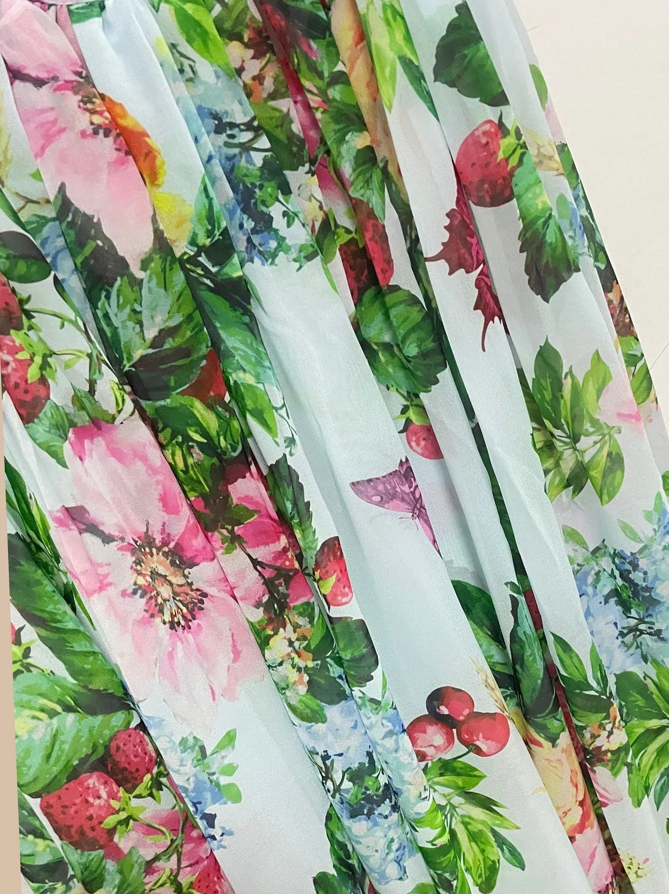 Marisol Maxi  Chiffon Bow-knot shoulder Bohemian Floral print Holiday Elegant Long Dress