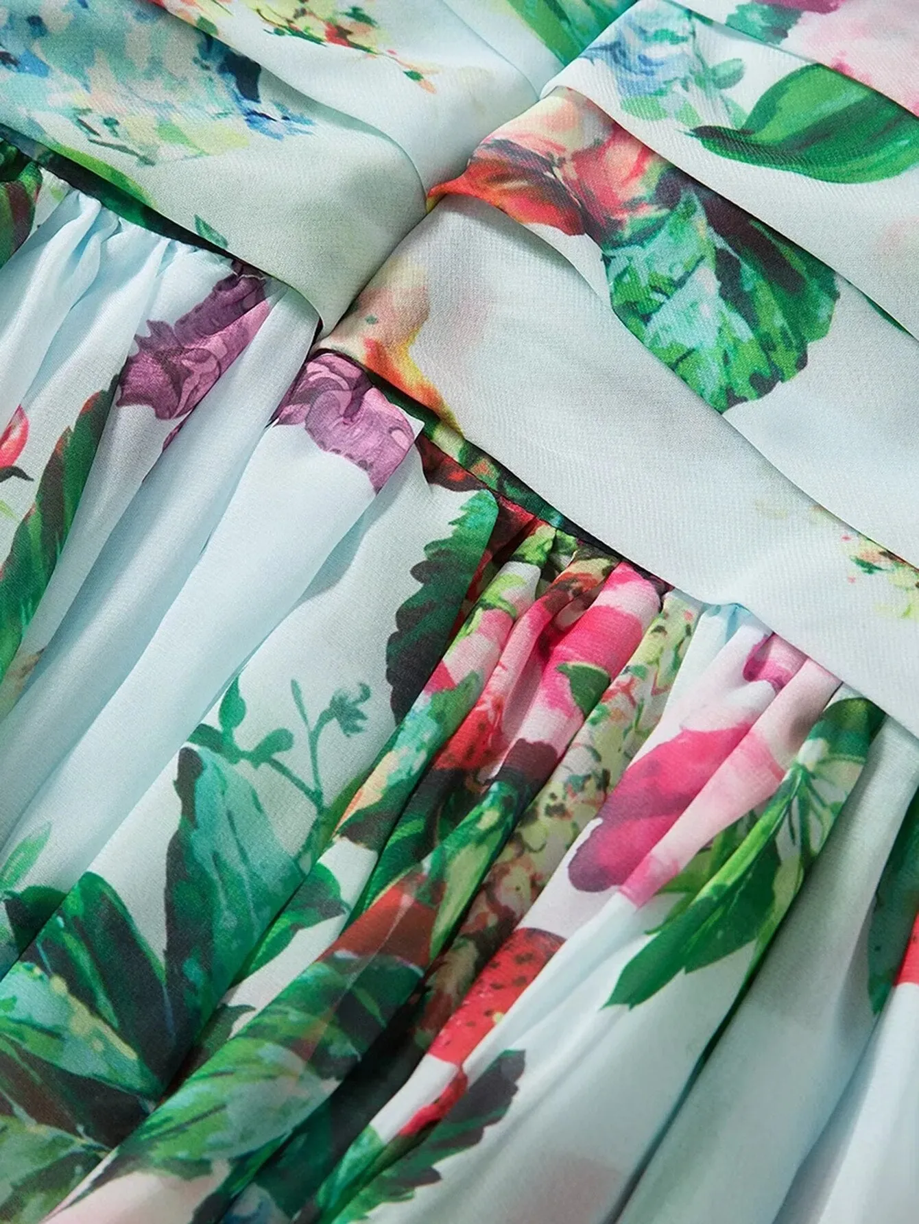Marisol Maxi  Chiffon Bow-knot shoulder Bohemian Floral print Holiday Elegant Long Dress