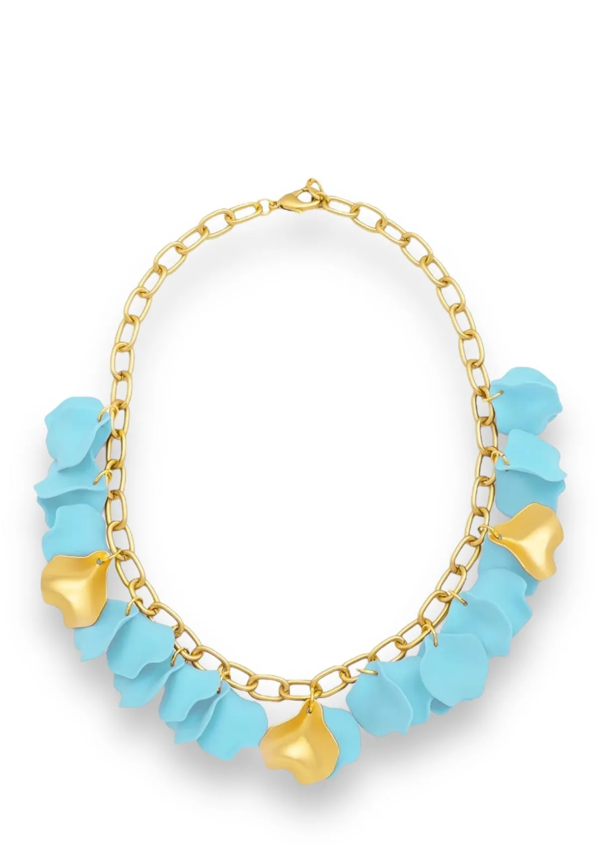 Matte & Metal Painted Petals Necklace