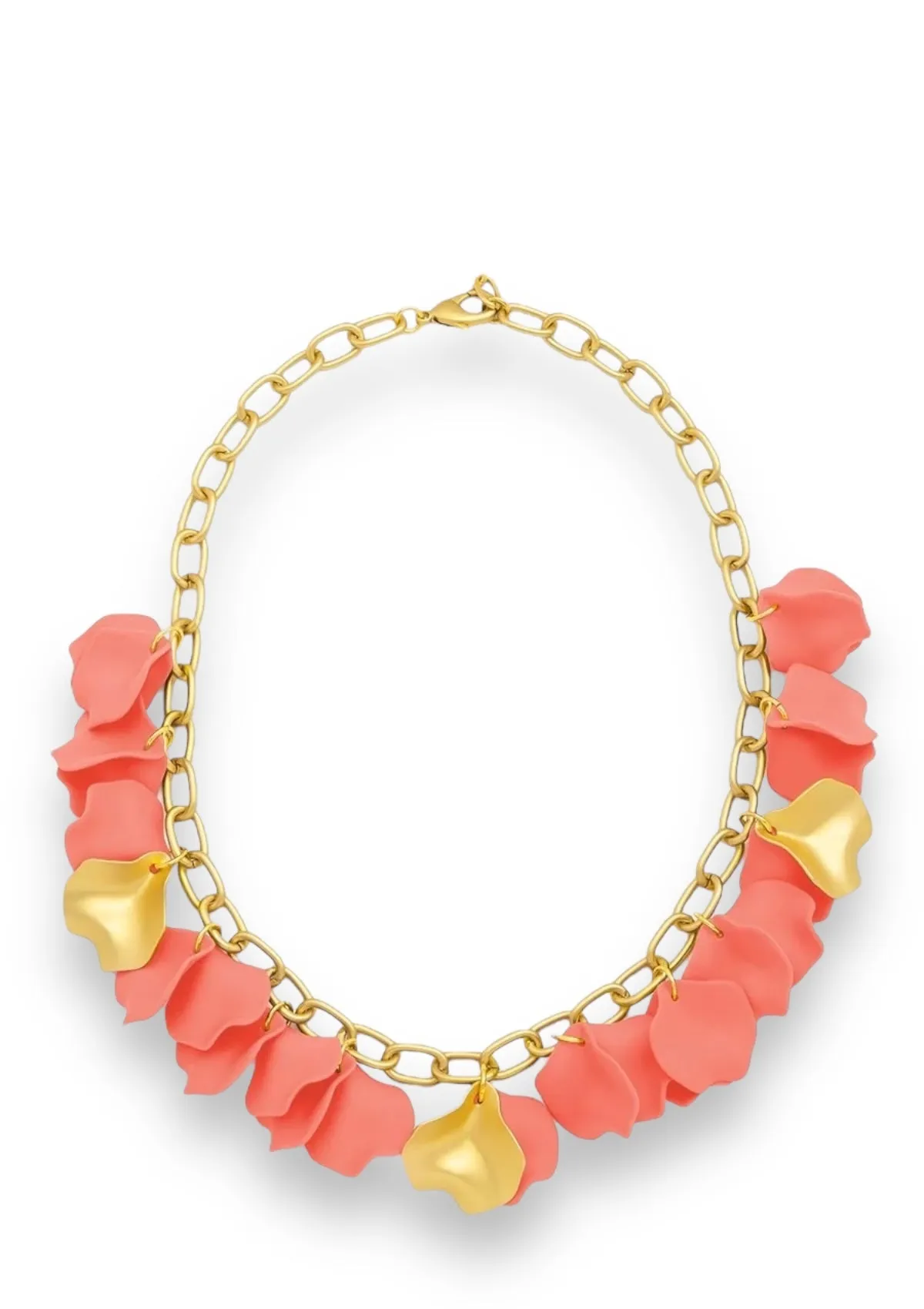 Matte & Metal Painted Petals Necklace