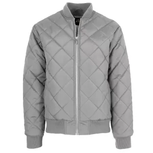 Men's Quilted Bomber Jacket in Grey