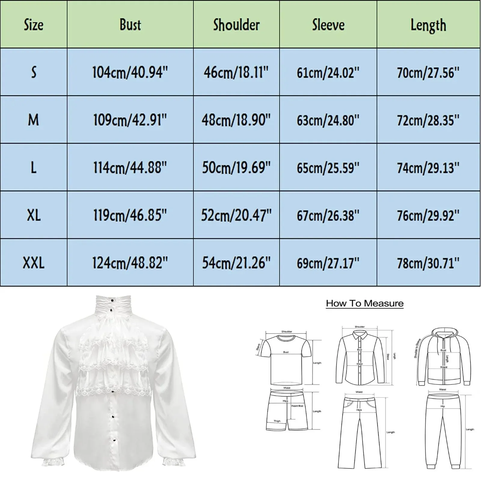 Men's Vintage Medieval Shirts And Blouses Ruffle Lantern Sleeve Stand Neck Shirts Renaissance Victorian Black White Blouses Tops