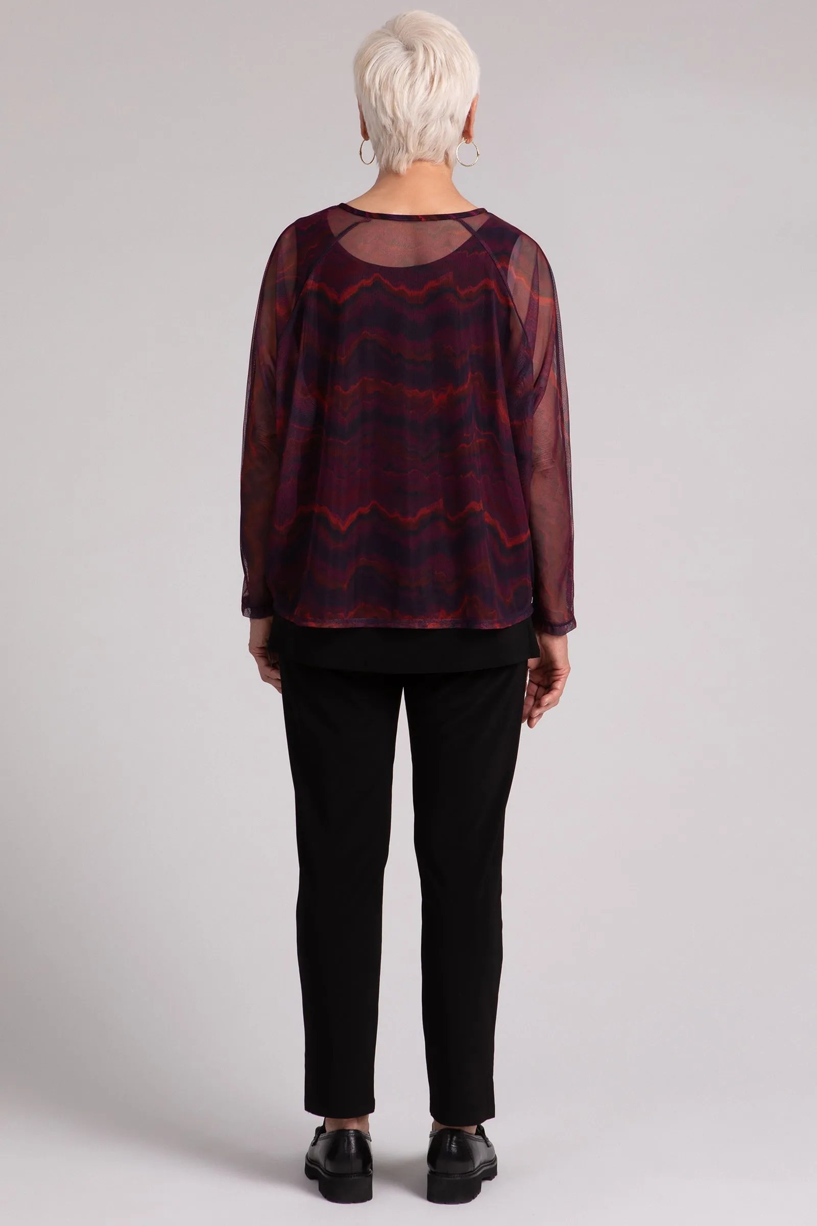 Mesh Raglan Cinch Top