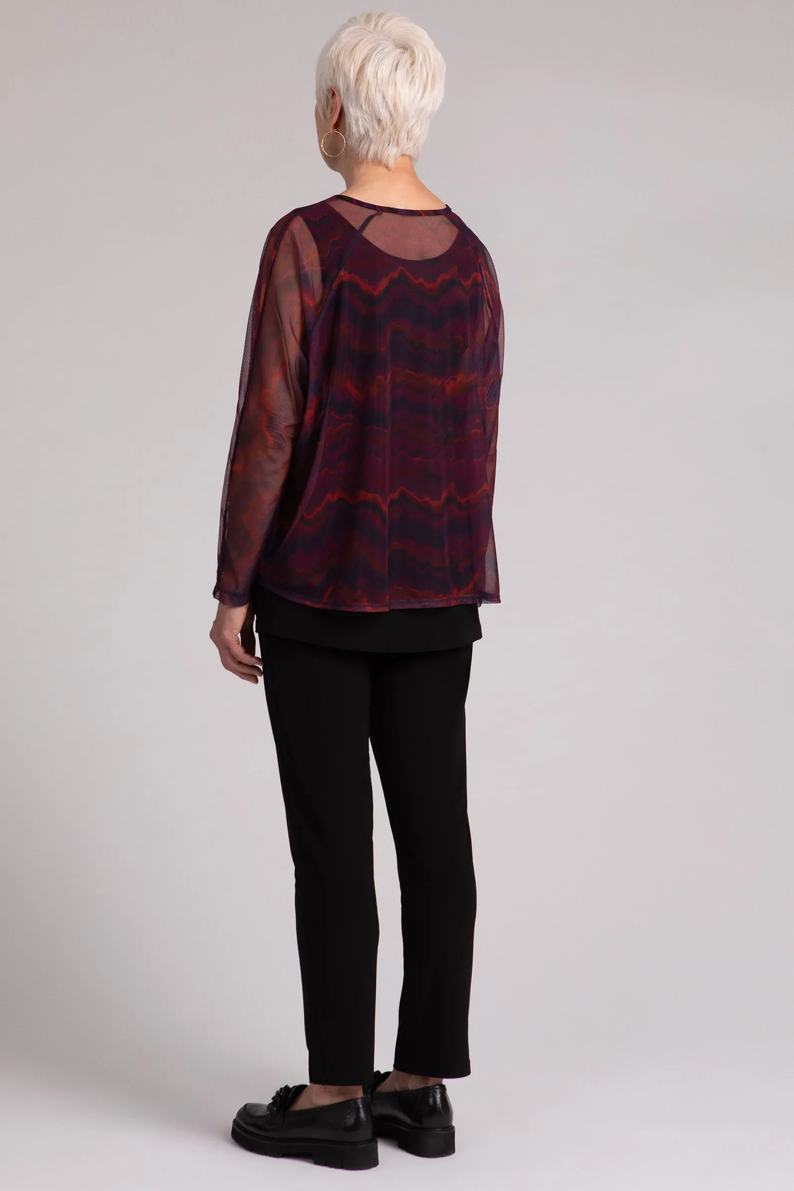 Mesh Raglan Cinch Top