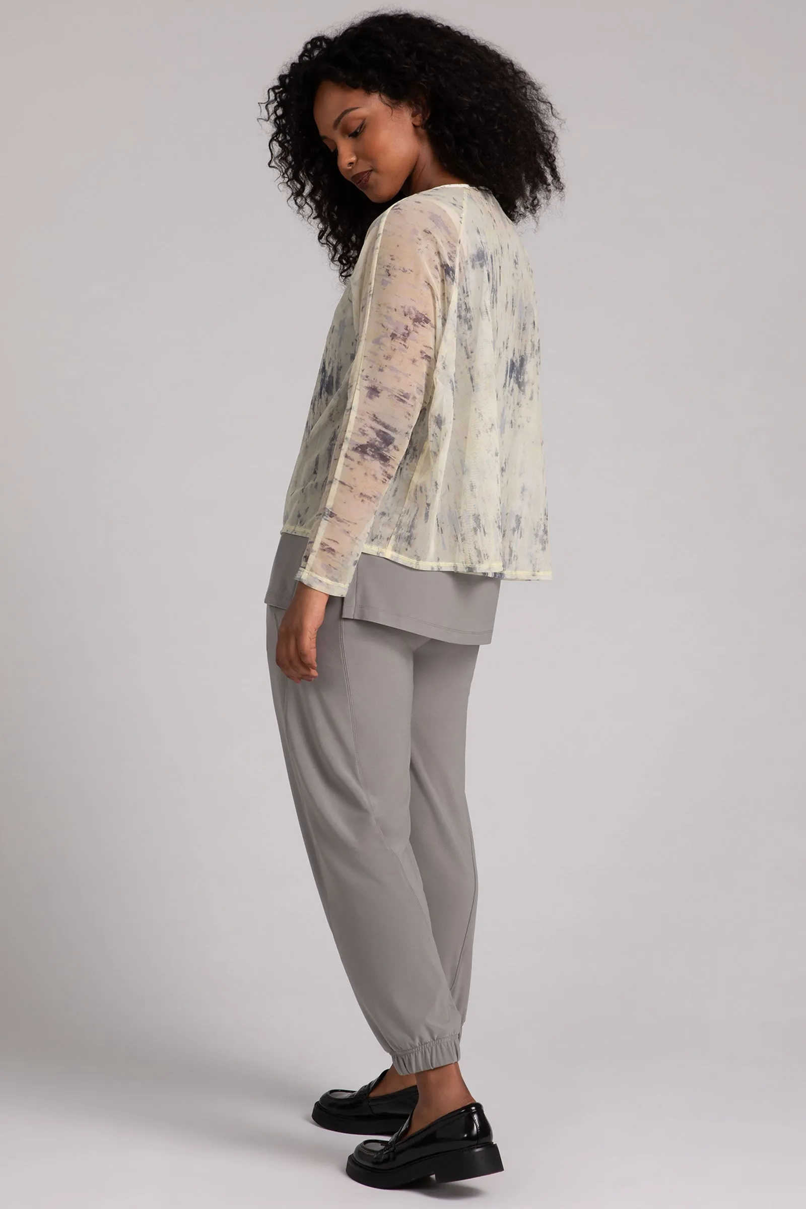 Mesh Raglan Cinch Top