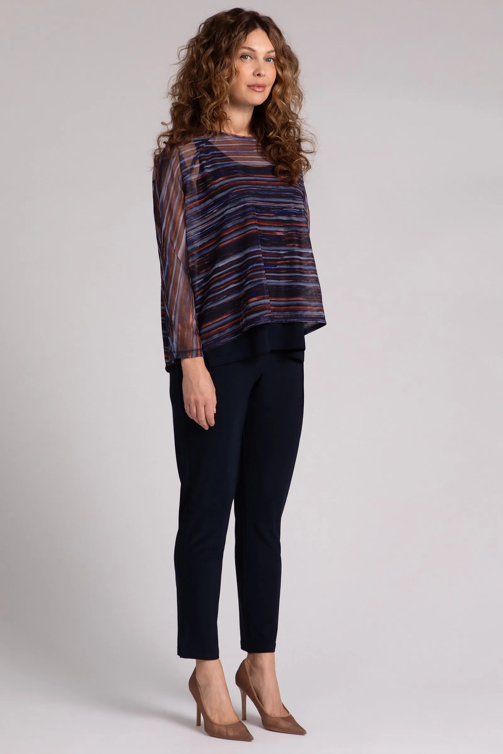 Mesh Raglan Cinch Top