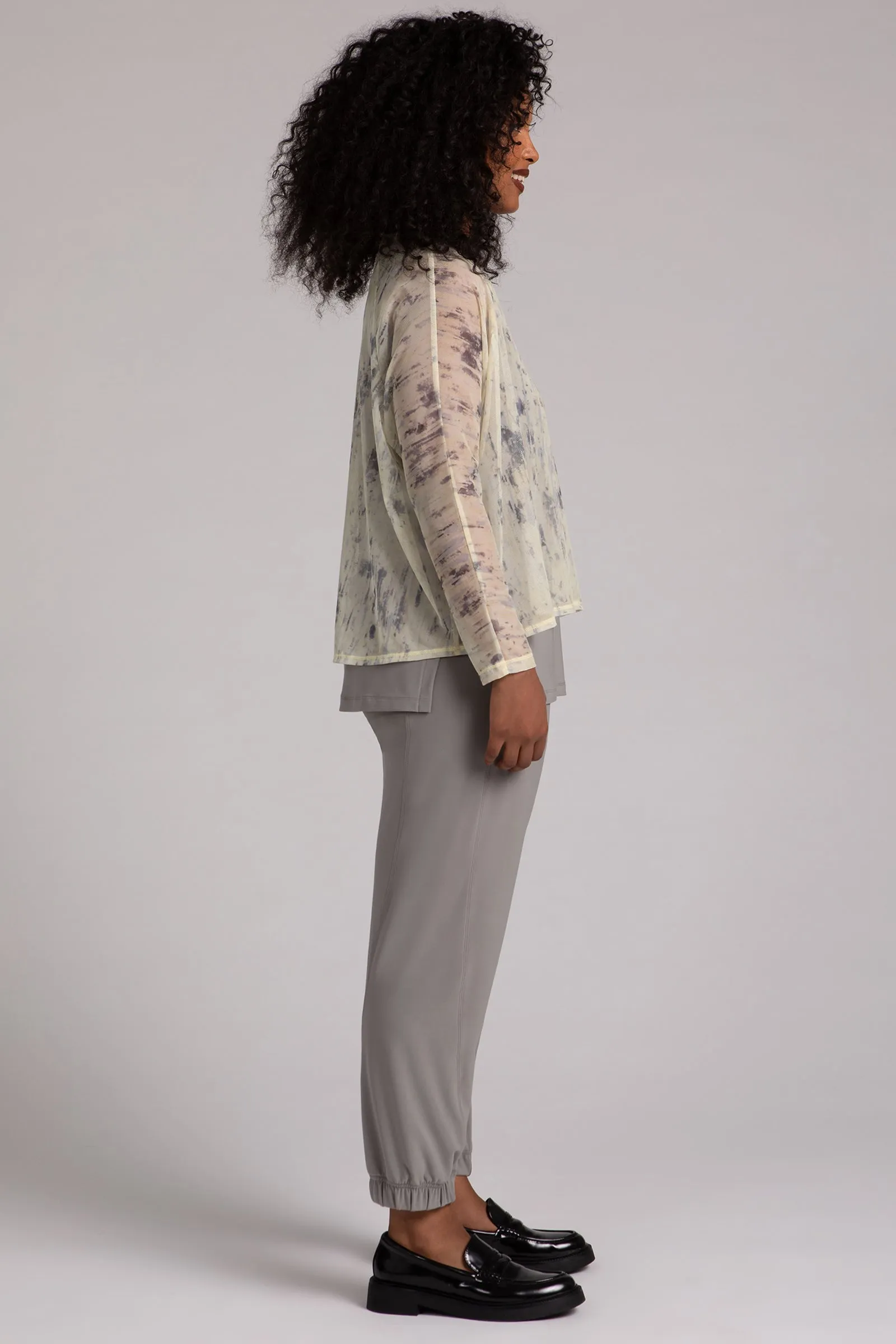 Mesh Raglan Cinch Top