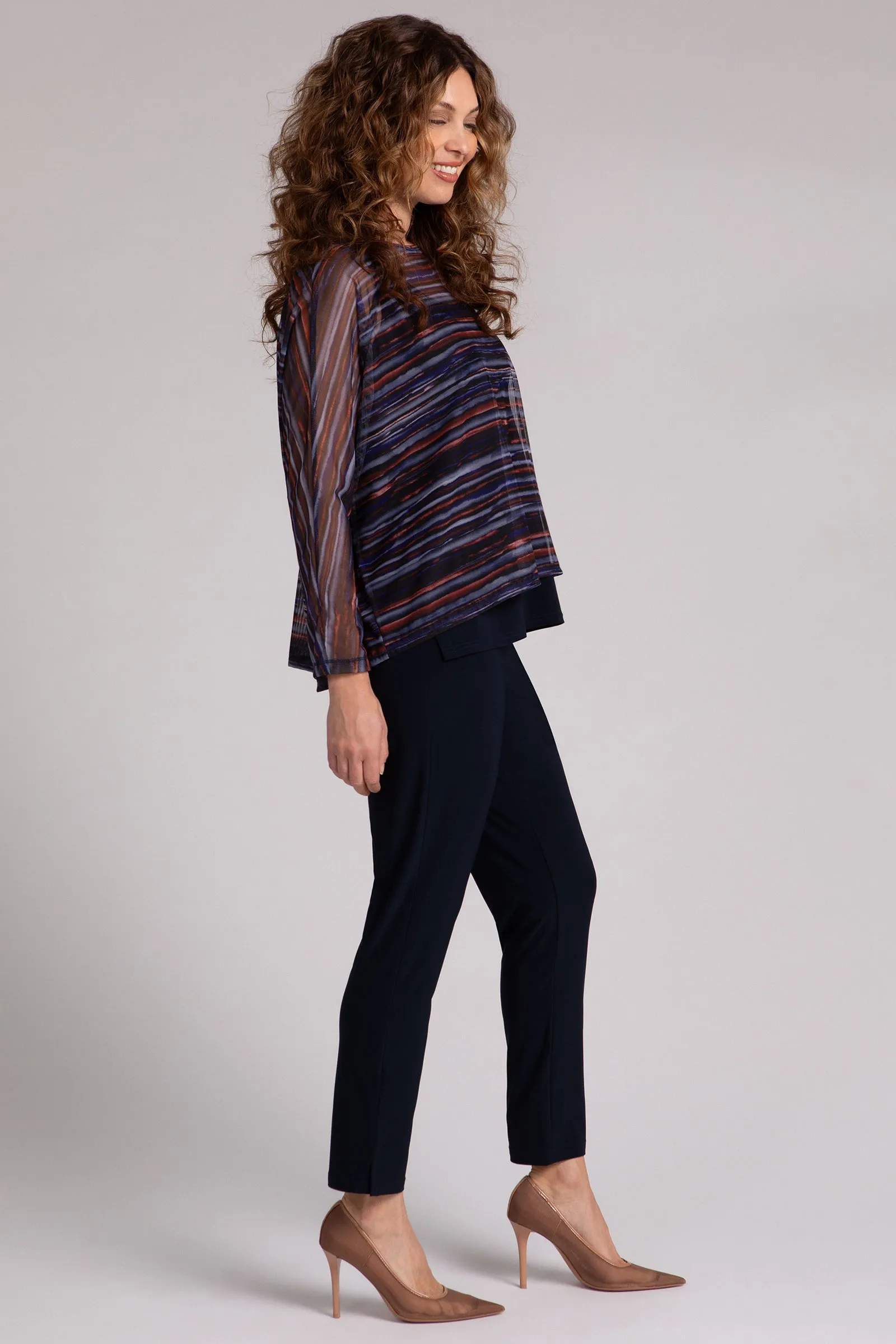 Mesh Raglan Cinch Top