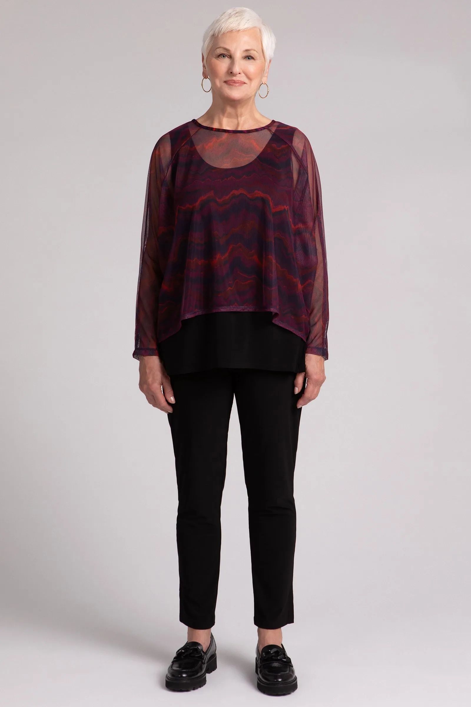Mesh Raglan Cinch Top