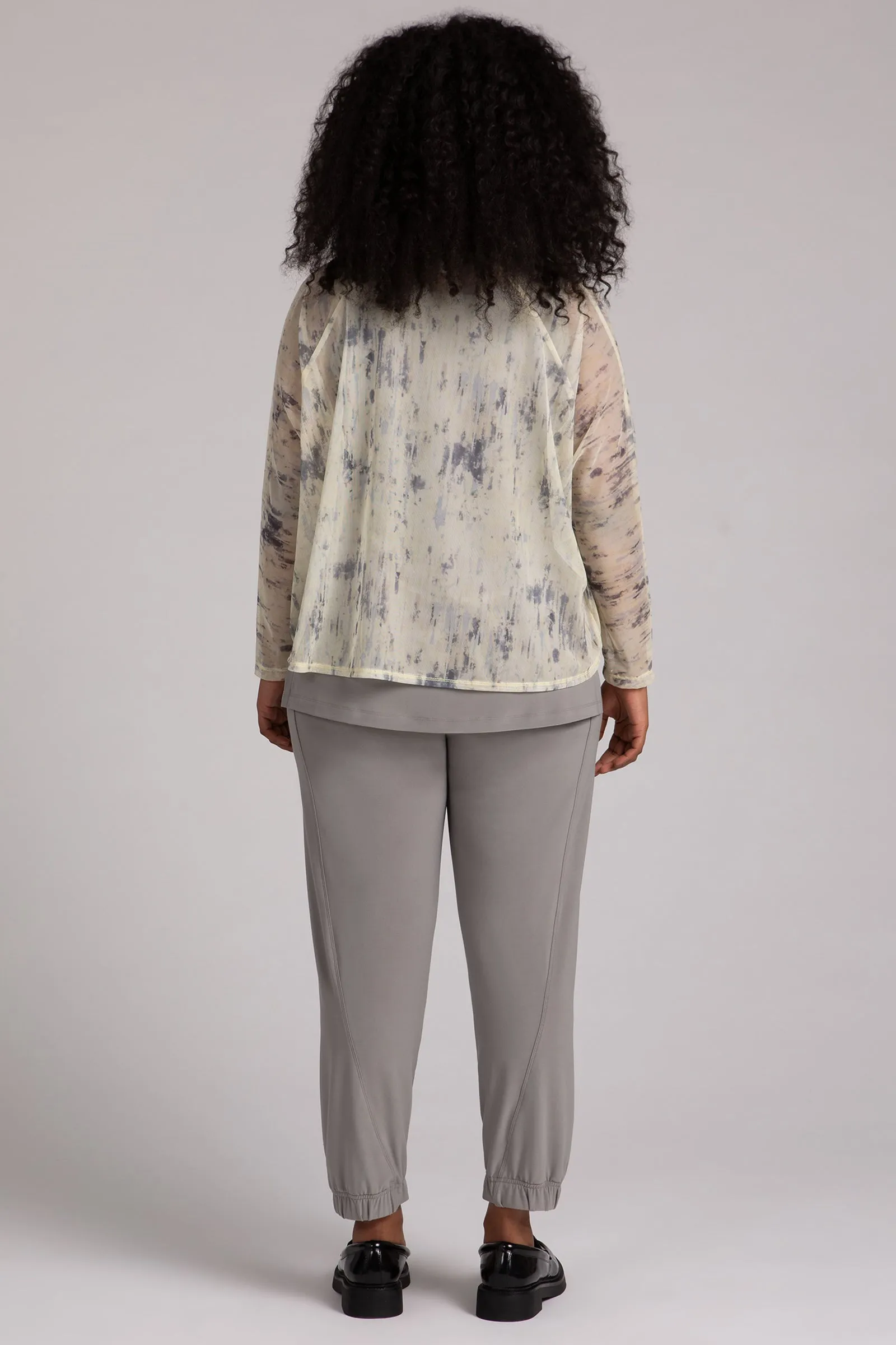 Mesh Raglan Cinch Top