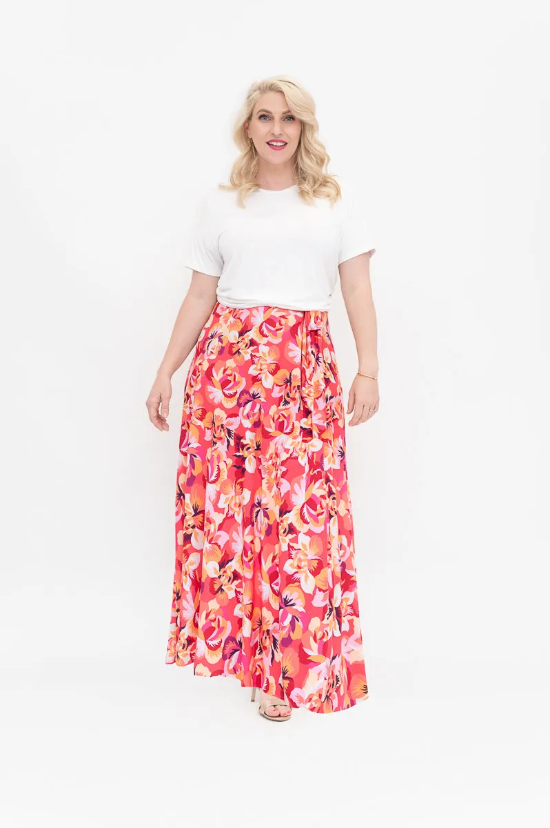 MINA Coral Wrap Skirt
