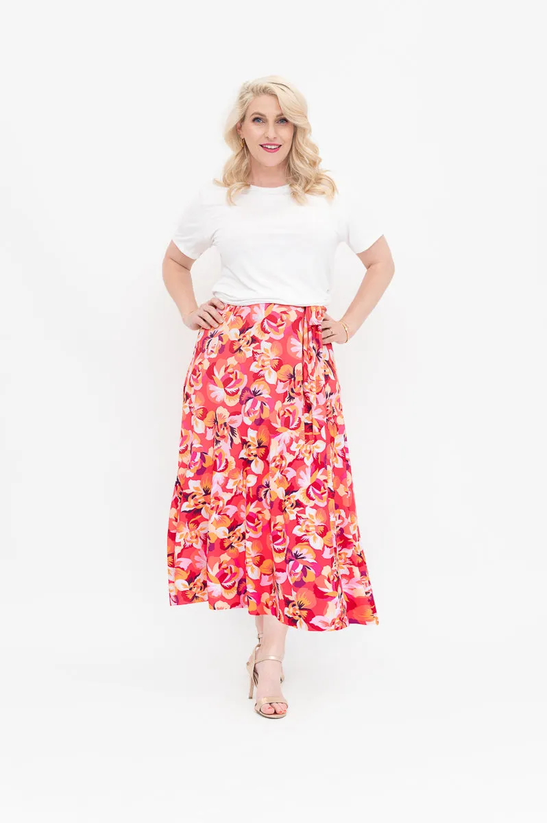 MINA Coral Wrap Skirt