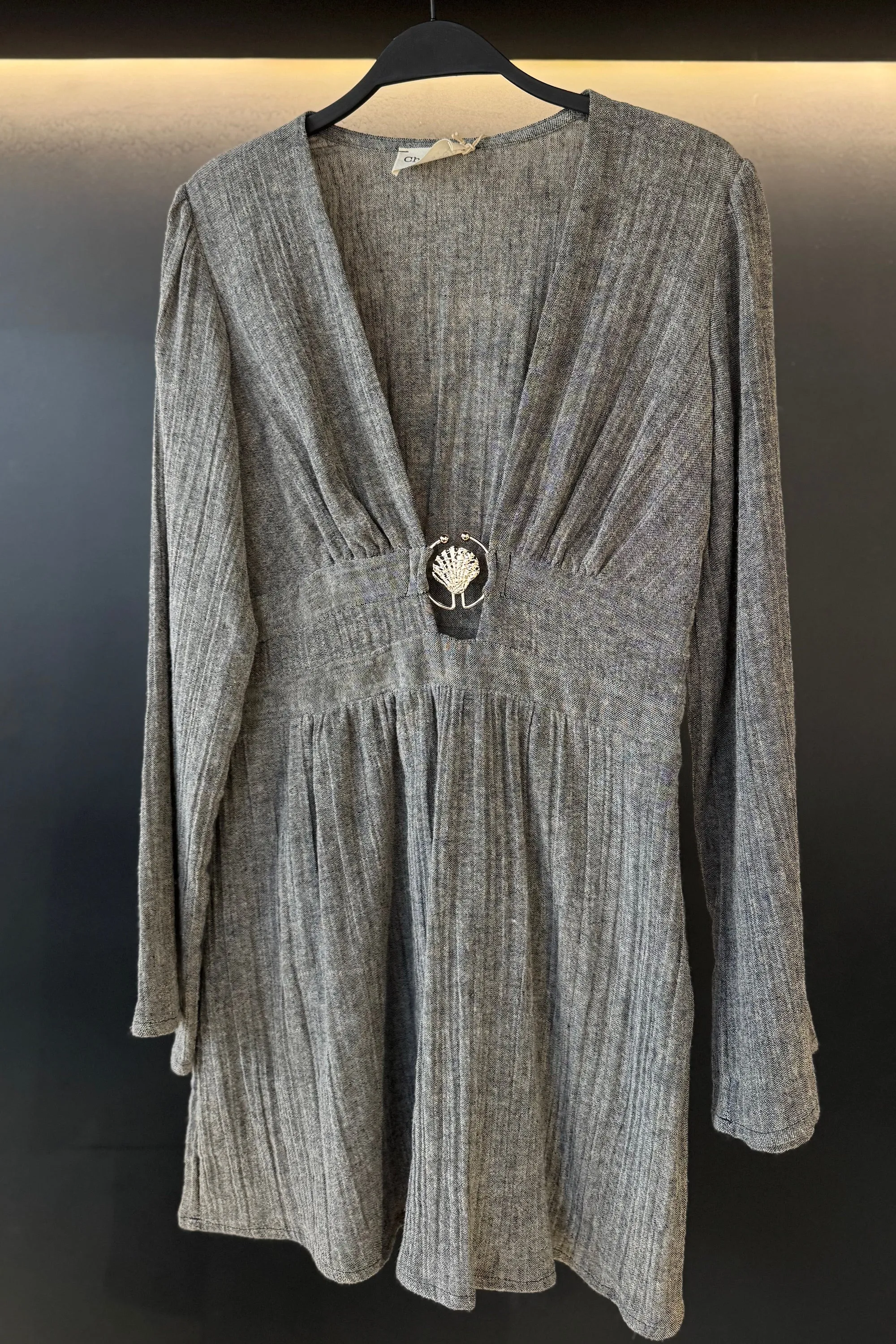 MINI PLUNGE SHELL DRESS GCM