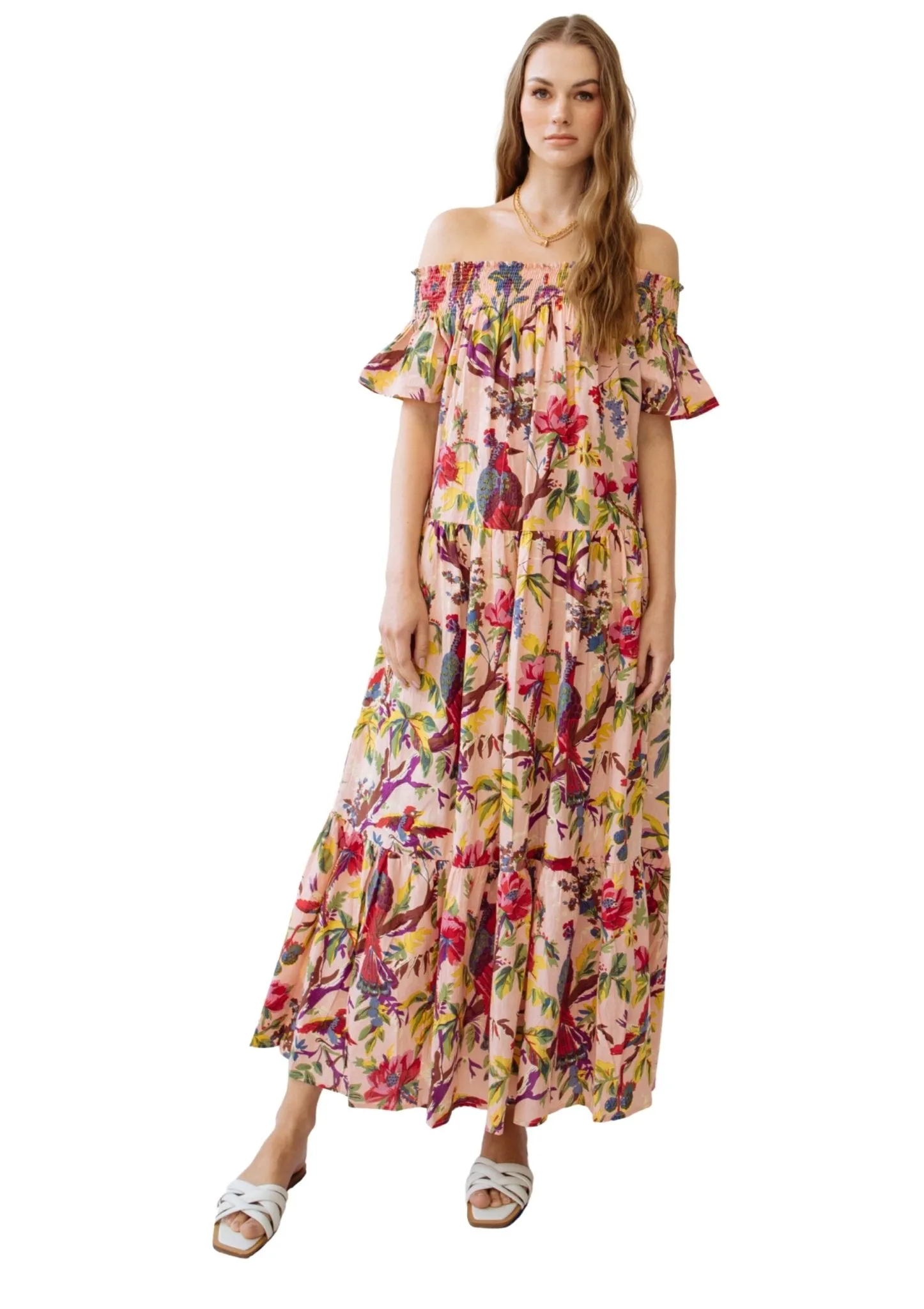 Momposina Pink Floral Raven Dress